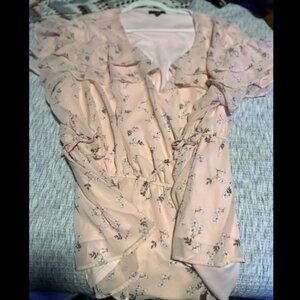 Lane Bryant Pink Floral Ruffle Blouse! Size 24W